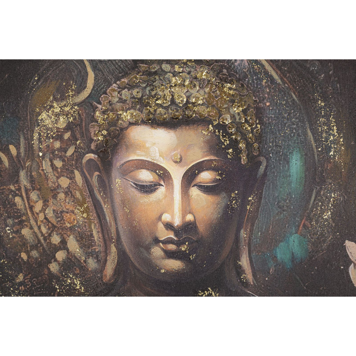 Kendra Home - Stampa su Tela Buddah 3, Multicolore, 100x3x100 cm