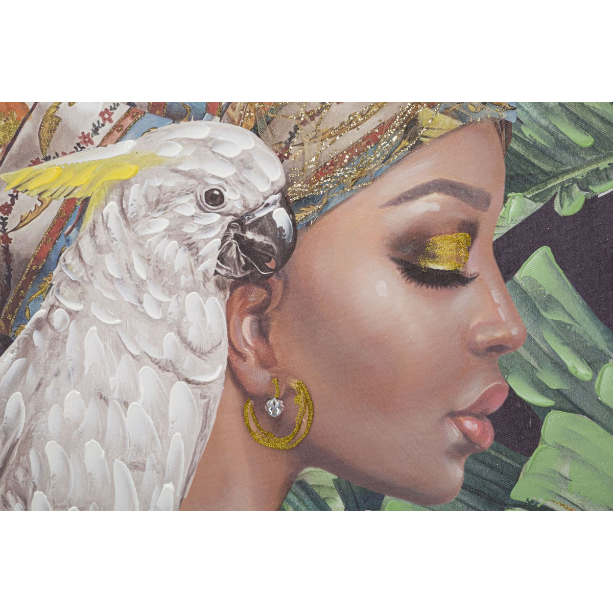 Kendra Home - Stampa su Tela Tropicale 2, Multicolore, 120x3x90 cm