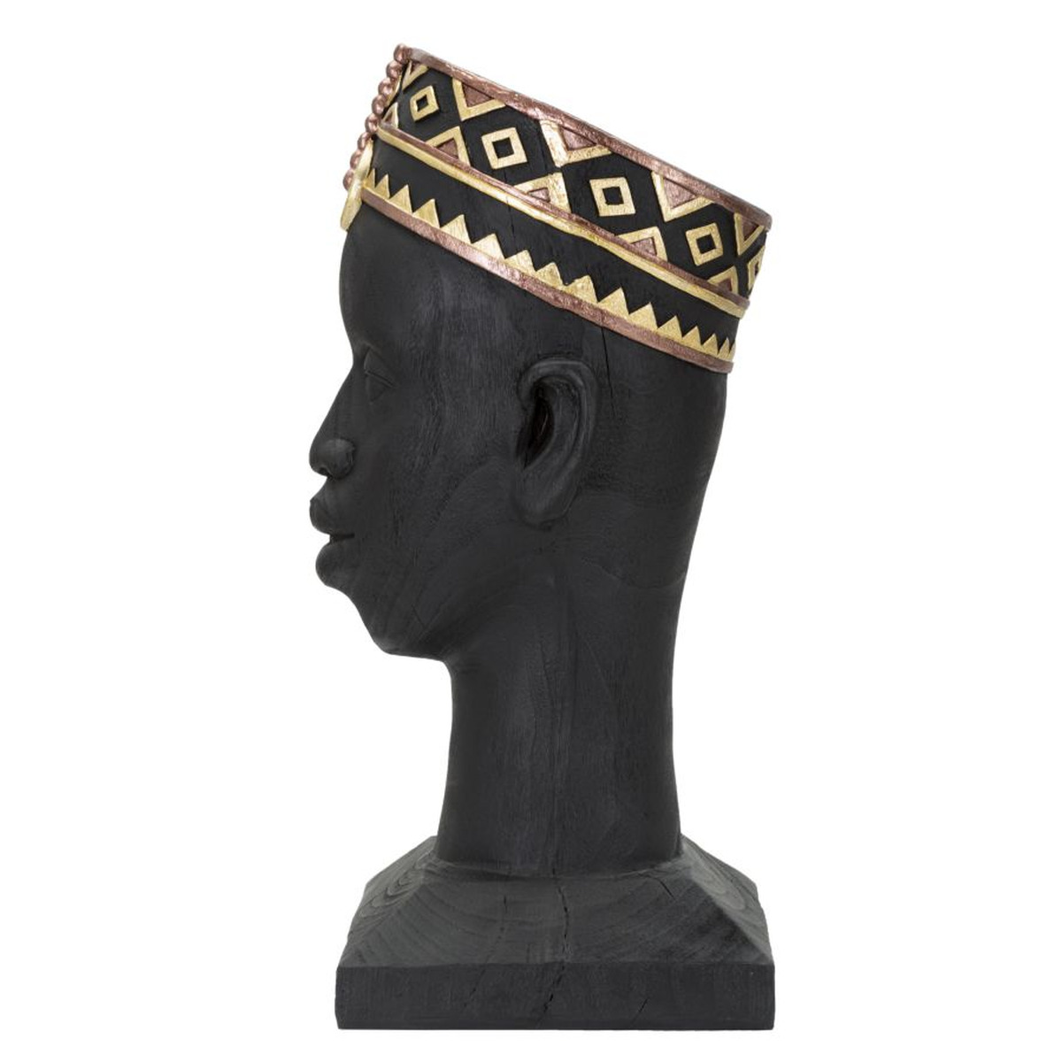 Kendra Home - Scultura Africa 5, Nero, 25x25x56 cm