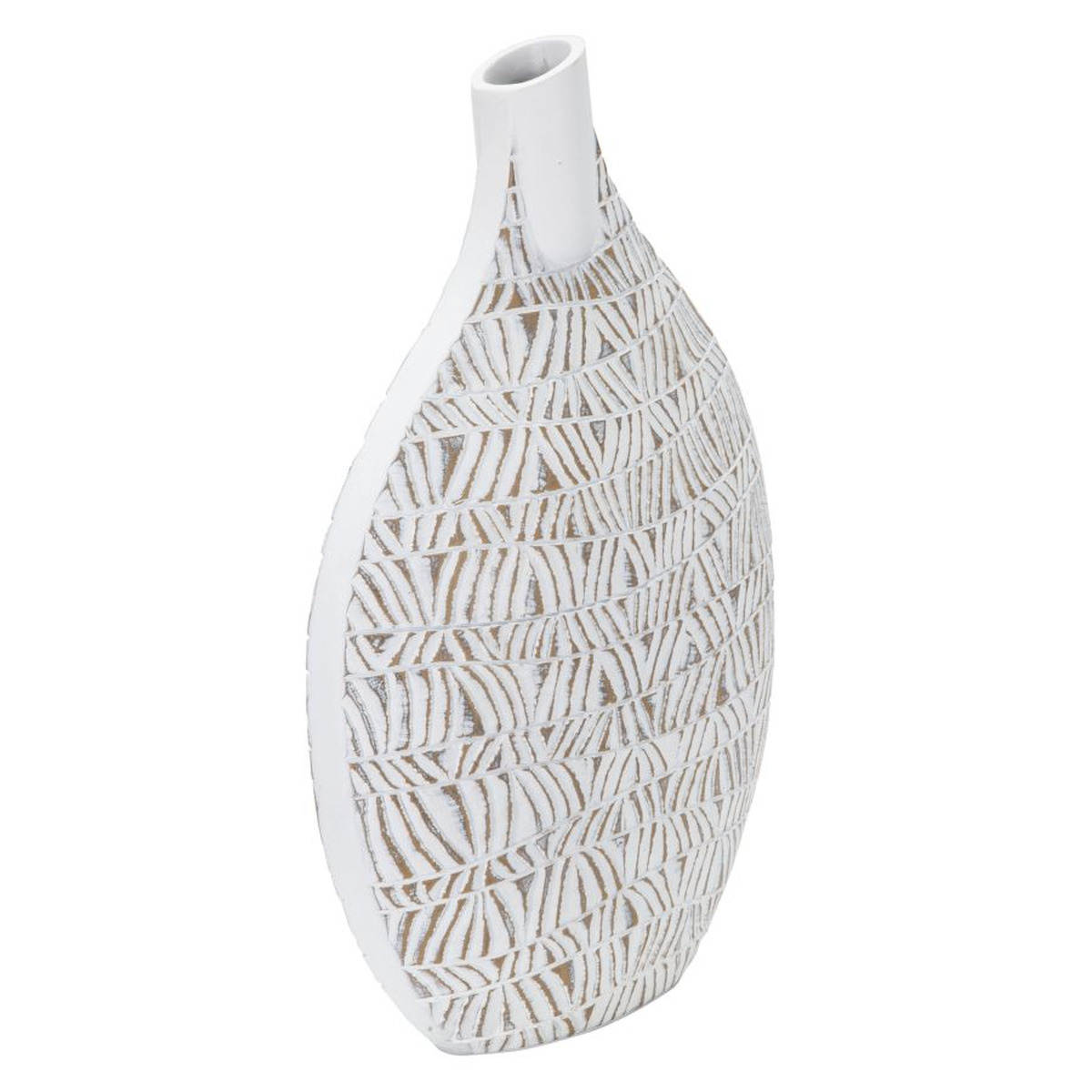Kendra Home - Vaso Decorativo VKH671, Bianco, 30,5x11,5x46,5 cm