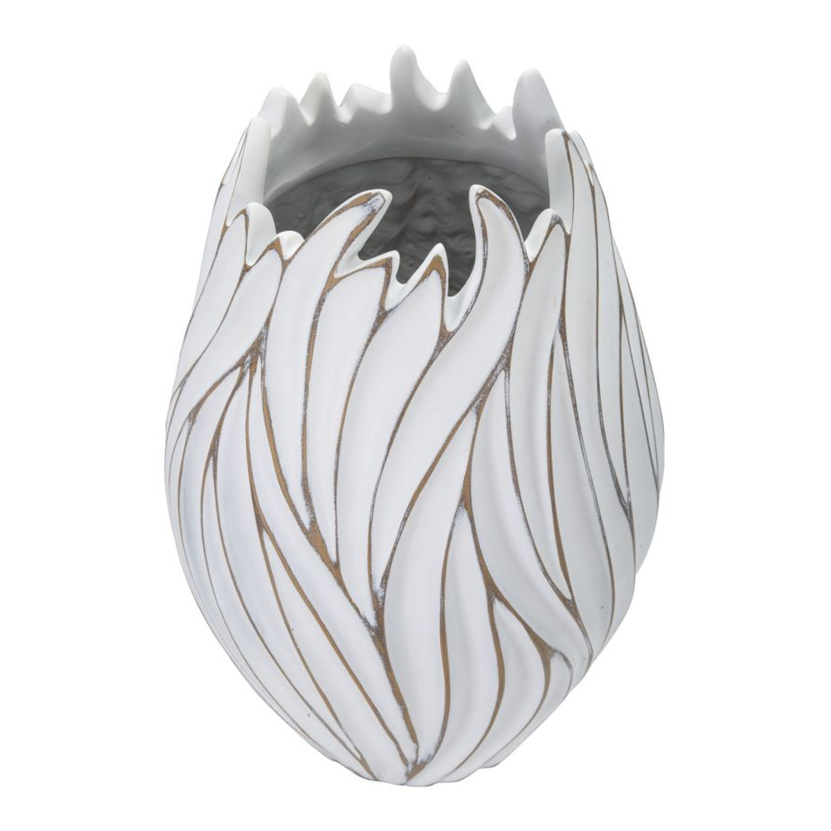 Kendra Home - Vaso Decorativo VKH668, Bianco, 27x27x41,5 cm