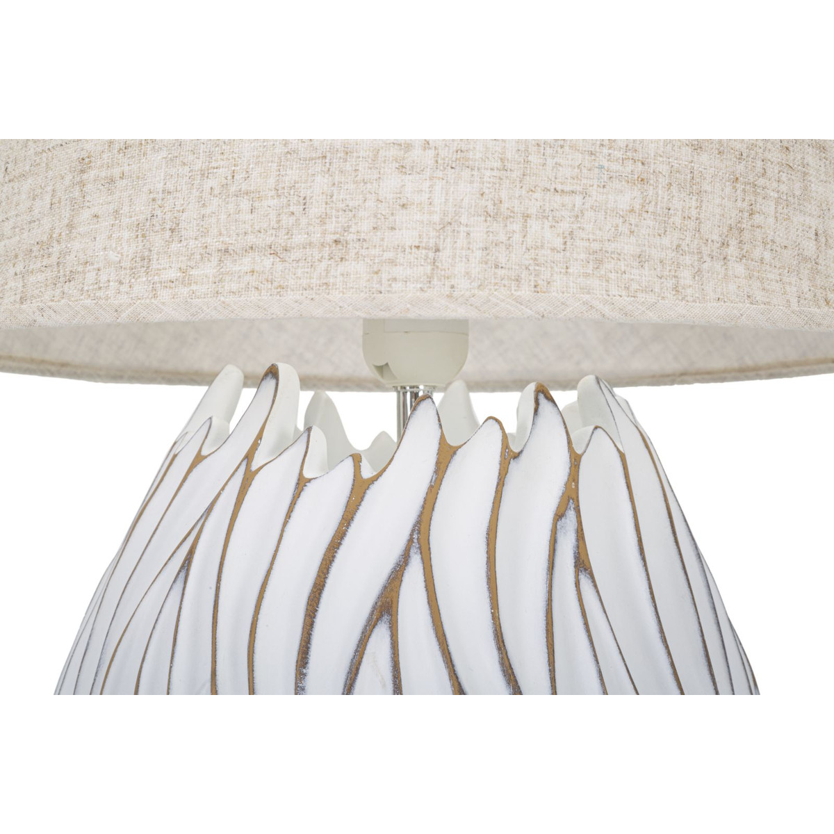 Kendra Home - Lampada da Tavolo VKH167, Bianco, 35x35x48 cm