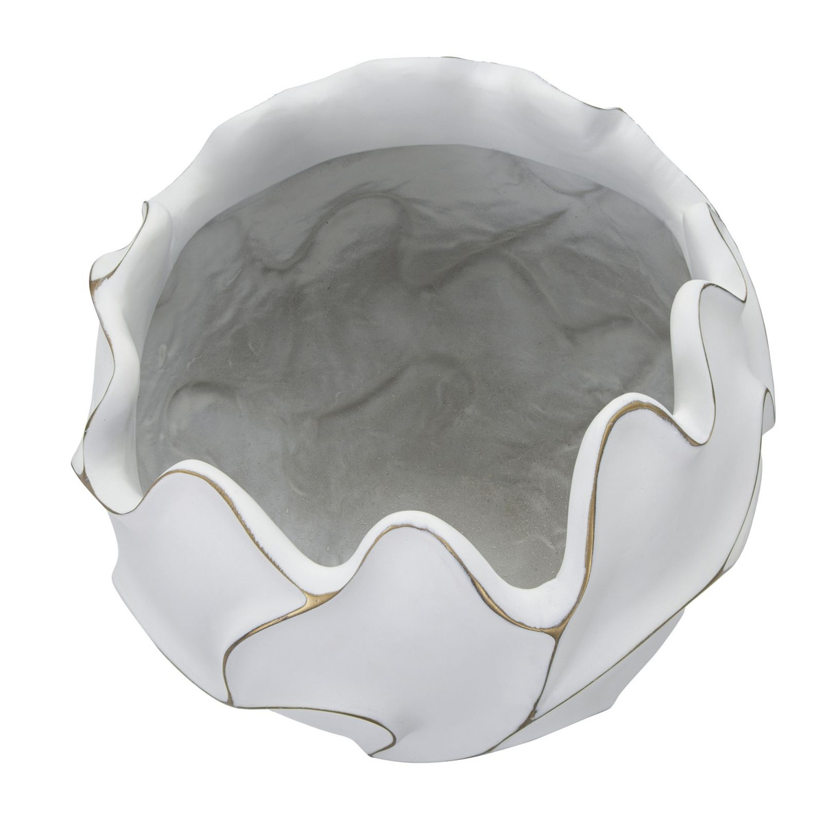 Kendra Home - Vaso Decorativo VKH658, Bianco, 44x44x37 cm