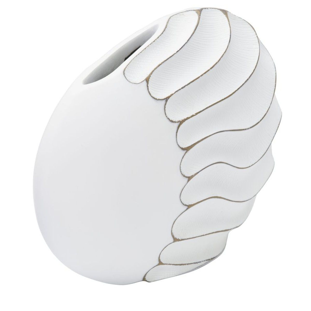 Kendra Home - Vaso Decorativo VKH684, Bianco, 34x11,5x24,5 cm