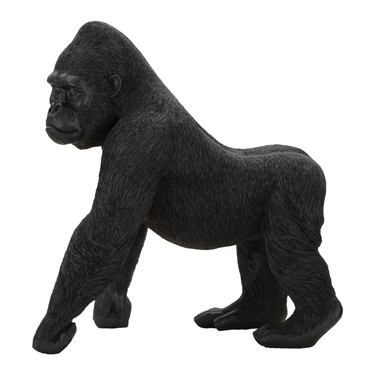 Kendra Home - Scultura Gorilla 2, Nero, 35x21,5x37,5 cm