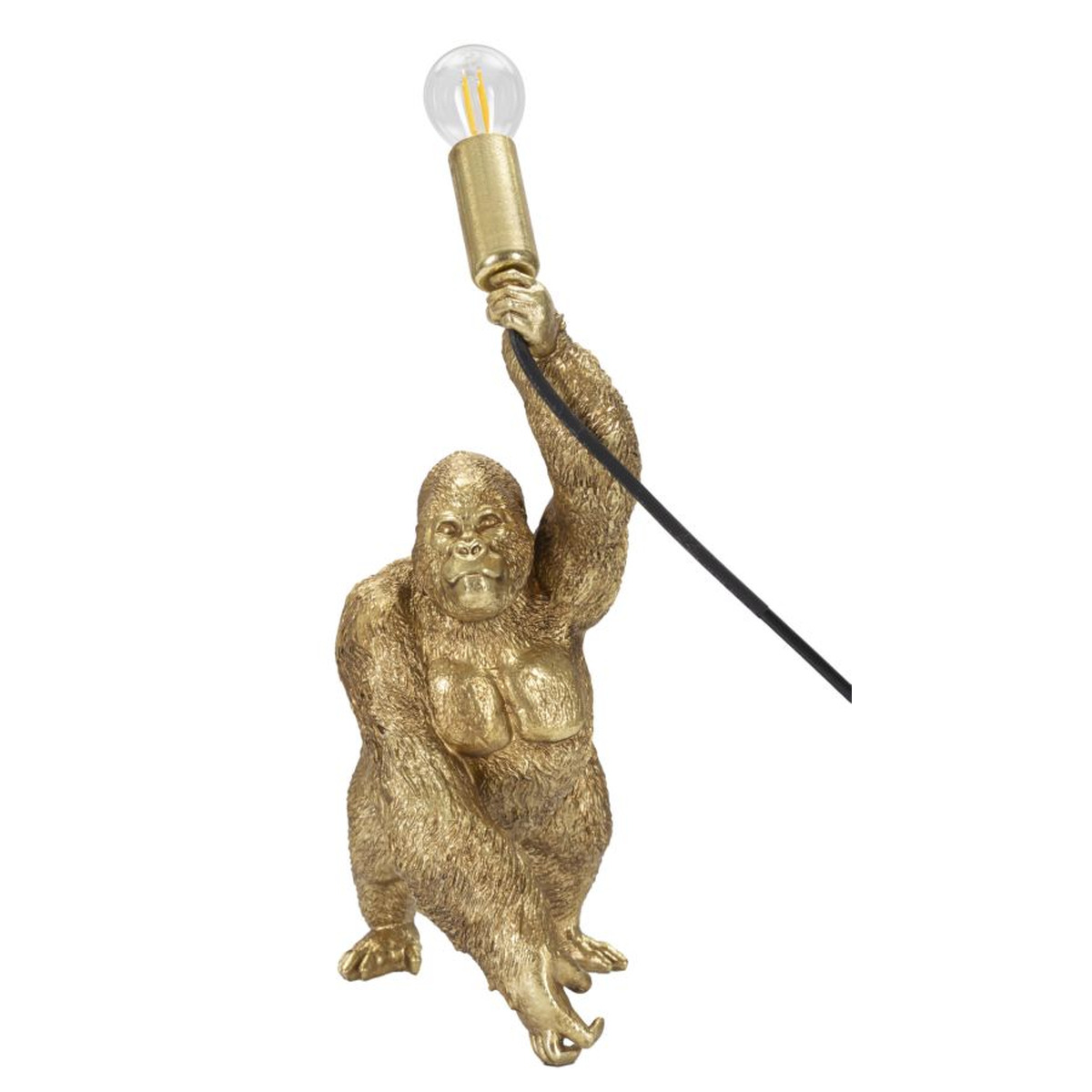 Kendra Home - Lampada da Tavolo Gorilla 1, Oro, 22,5x16x40 cm