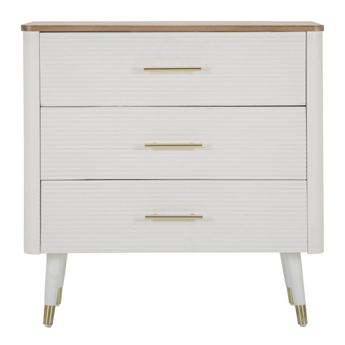 Kendra Home - Cassettiera VKH8, Bianco, 78x37x80 cm