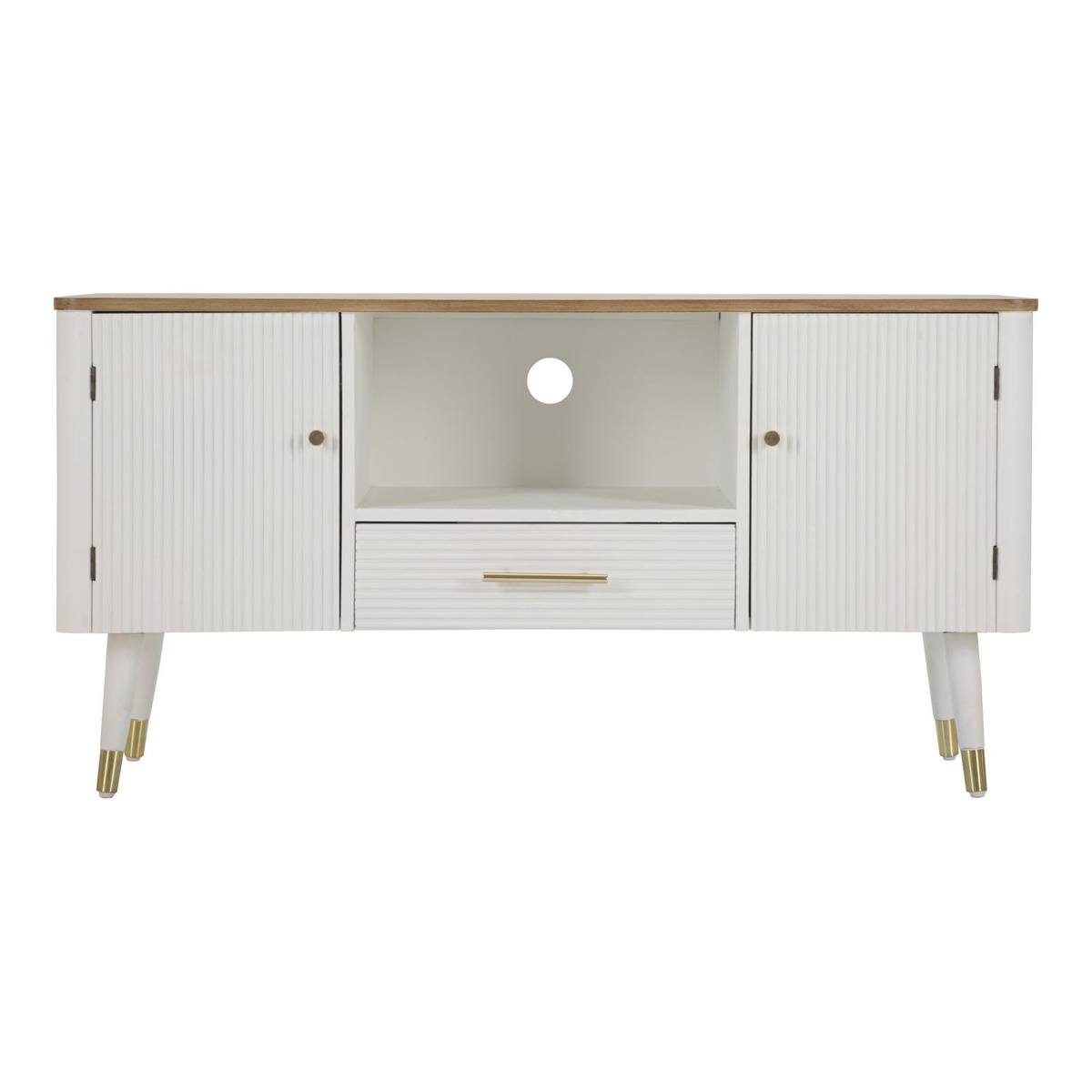 Kendra Home - Mobile Porta TV VKH228, Bianco, 117x40x60 cm