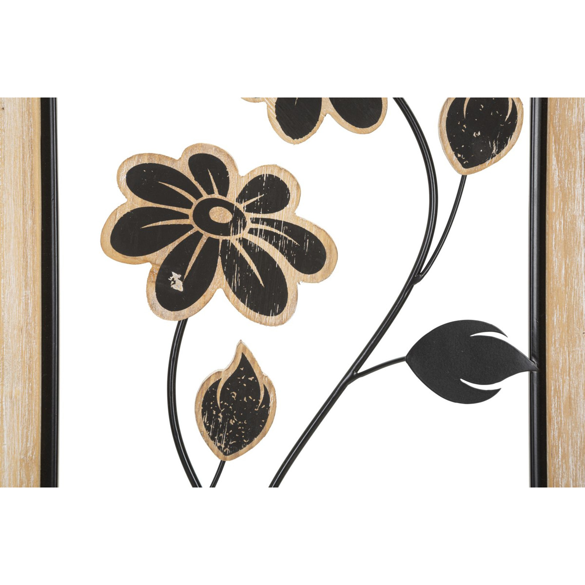 Kendra Home - Decorazione in Metallo 3D Fiori 45, Marrone, 30x2,5x60 cm