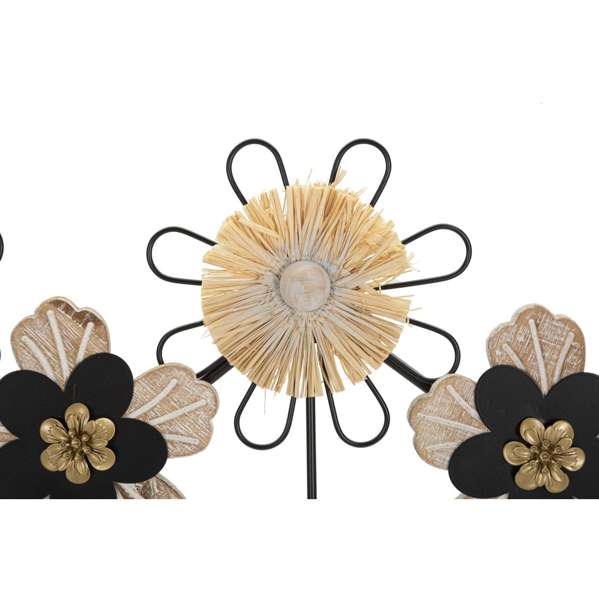 Kendra Home - Appendiabiti da Parete Fiori 1, Marrone, 61x5,5x30,5 cm