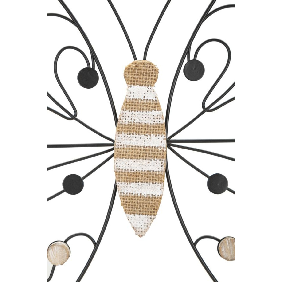 Kendra Home - Decorazione in Metallo 3D Farfalla 1, Nero, 39,5x1,5x33,5 cm