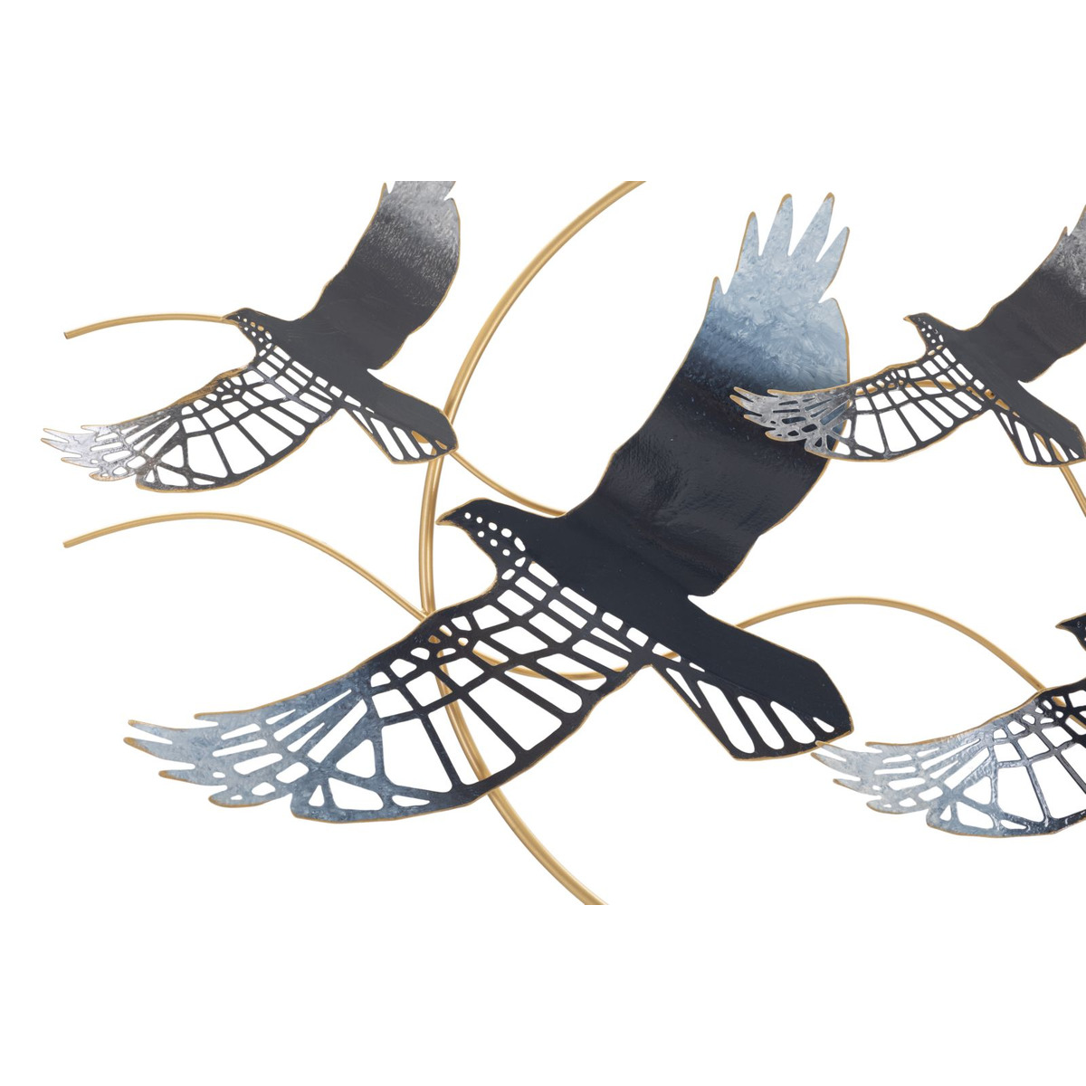 Kendra Home - Decorazione in Metallo 3D Uccelli 1, Multicolore, 91x7x50 cm