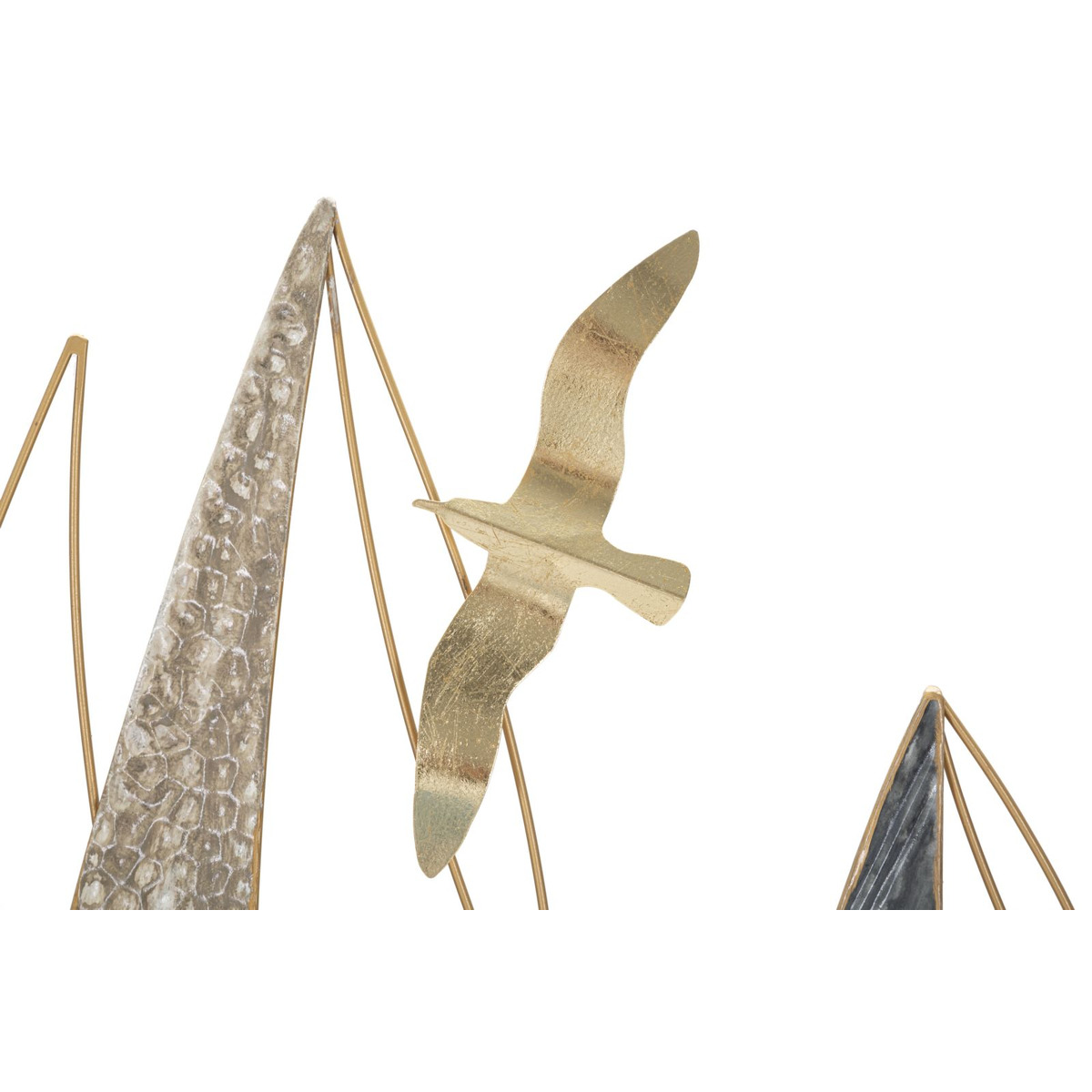 Kendra Home - Decorazione in Metallo 3D Barche 2, Multicolore, 123,8x5,1x69,9 cm