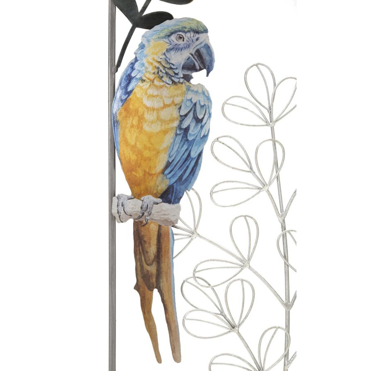 Kendra Home - 3D Metal Decoration Parrot, Multicolor, 28,6x2,5x74,3 cm