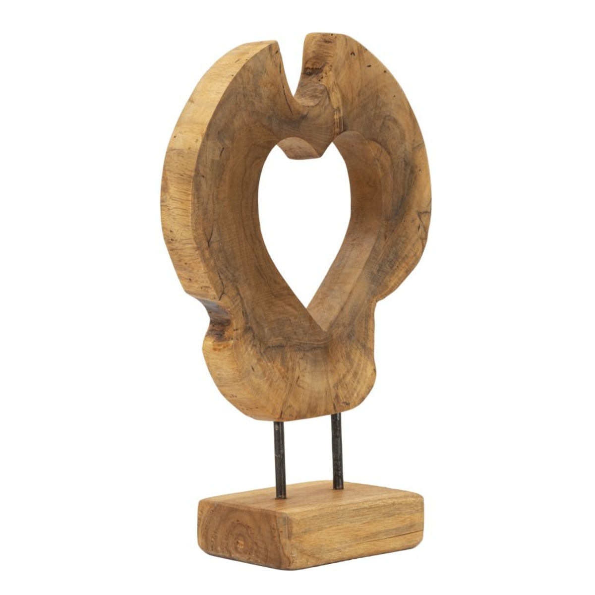Kendra Home - Scultura Cuore 7, Marrone, 28x10x38 cm