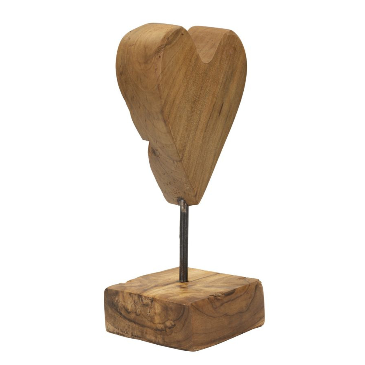 Kendra Home - Scultura Cuore 10, Marrone, 10x10x25 cm