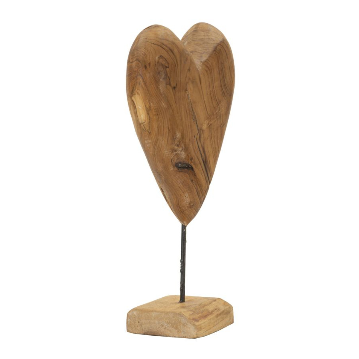 Kendra Home - Scultura Cuore 5, Marrone, 25x12x45 cm
