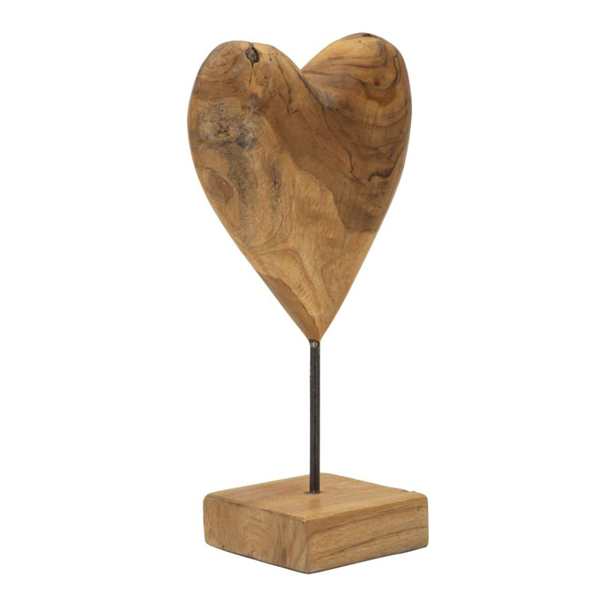 Kendra Home - Scultura Cuore 6, Marrone, 20x12x37 cm
