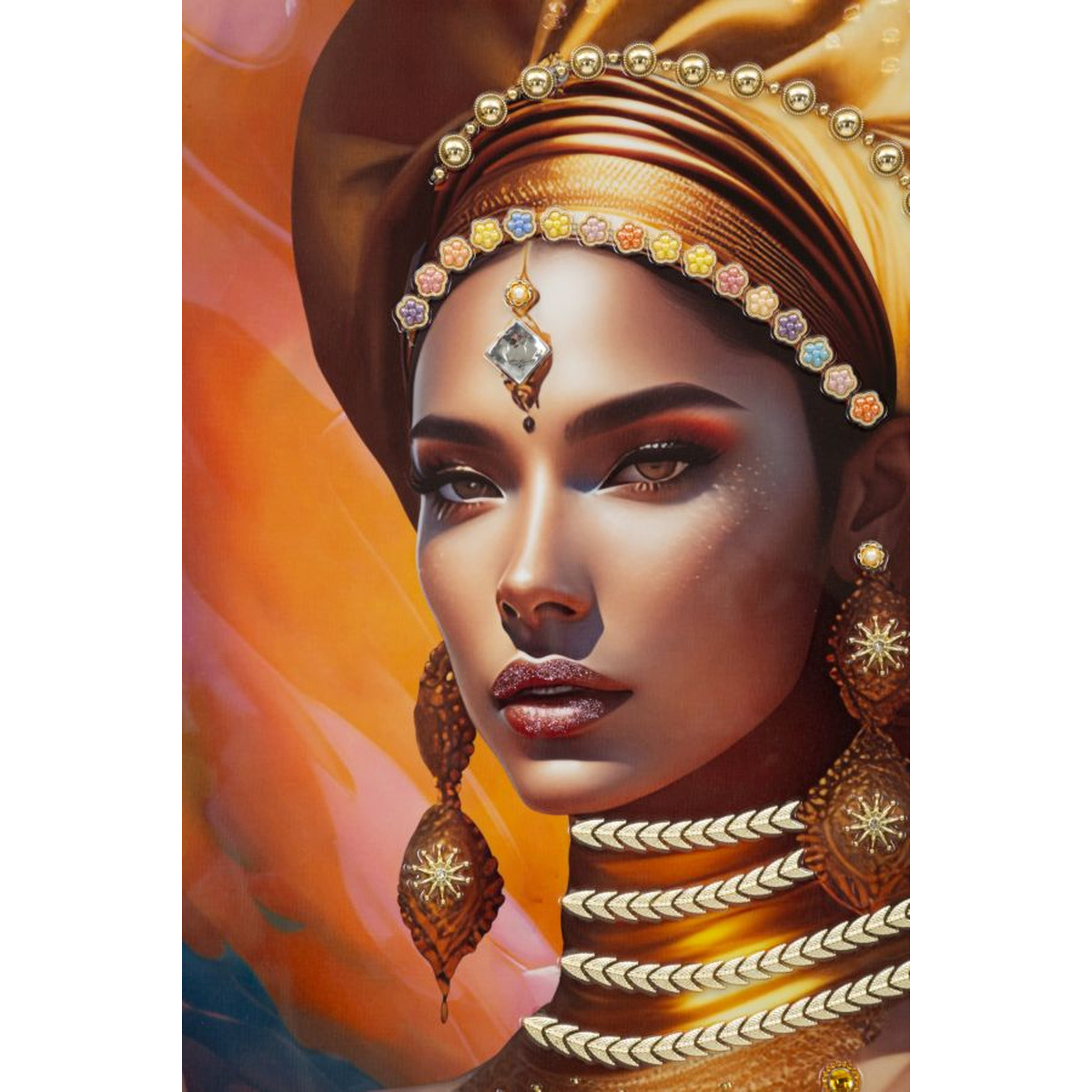 Kendra Home - Stampa su Tela Africa 24, Multicolore, 72x4,5x102 cm