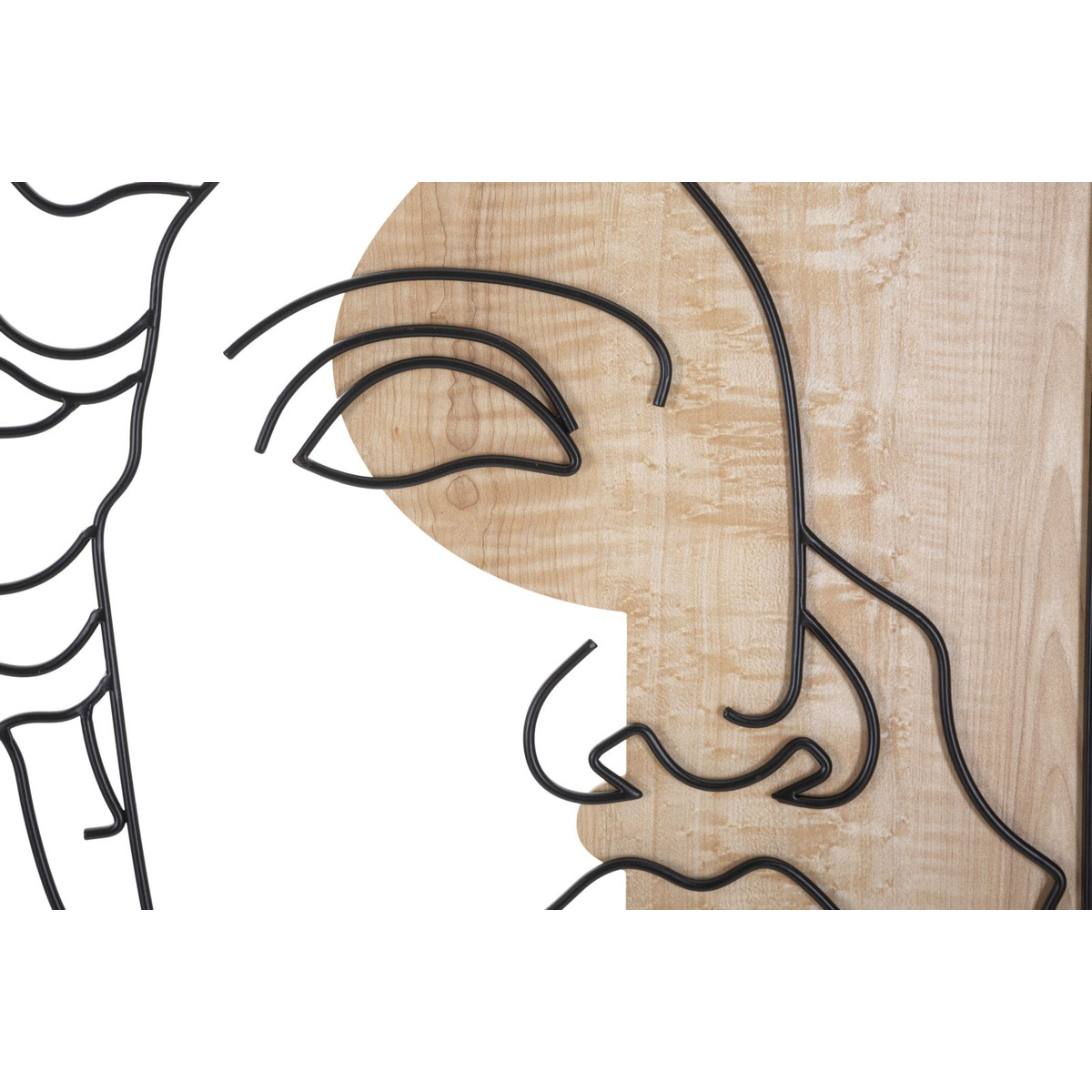 Kendra Home - Decorazione in Metallo e Legno Viso 7, Multicolore, 50x2x80 cm