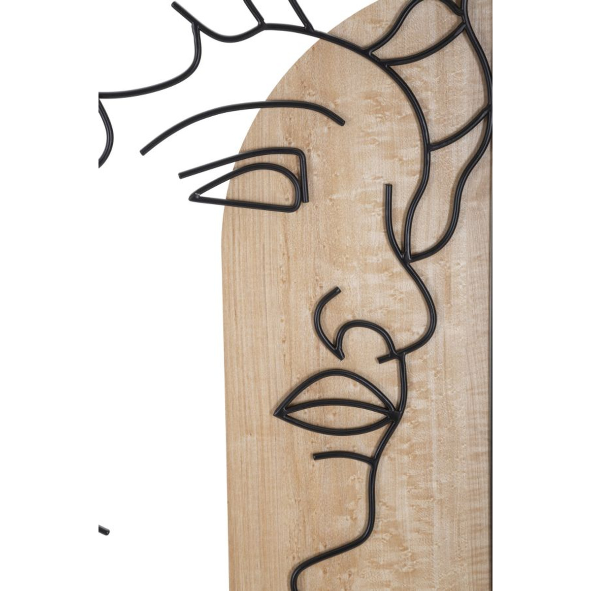 Kendra Home - Decorazione in Metallo e Legno Viso 8, Multicolore, 55x2x80 cm