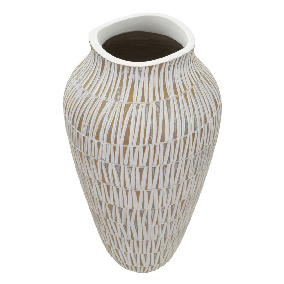 Kendra Home - Vaso Decorativo VKH676, Bianco, 22x22x44 cm