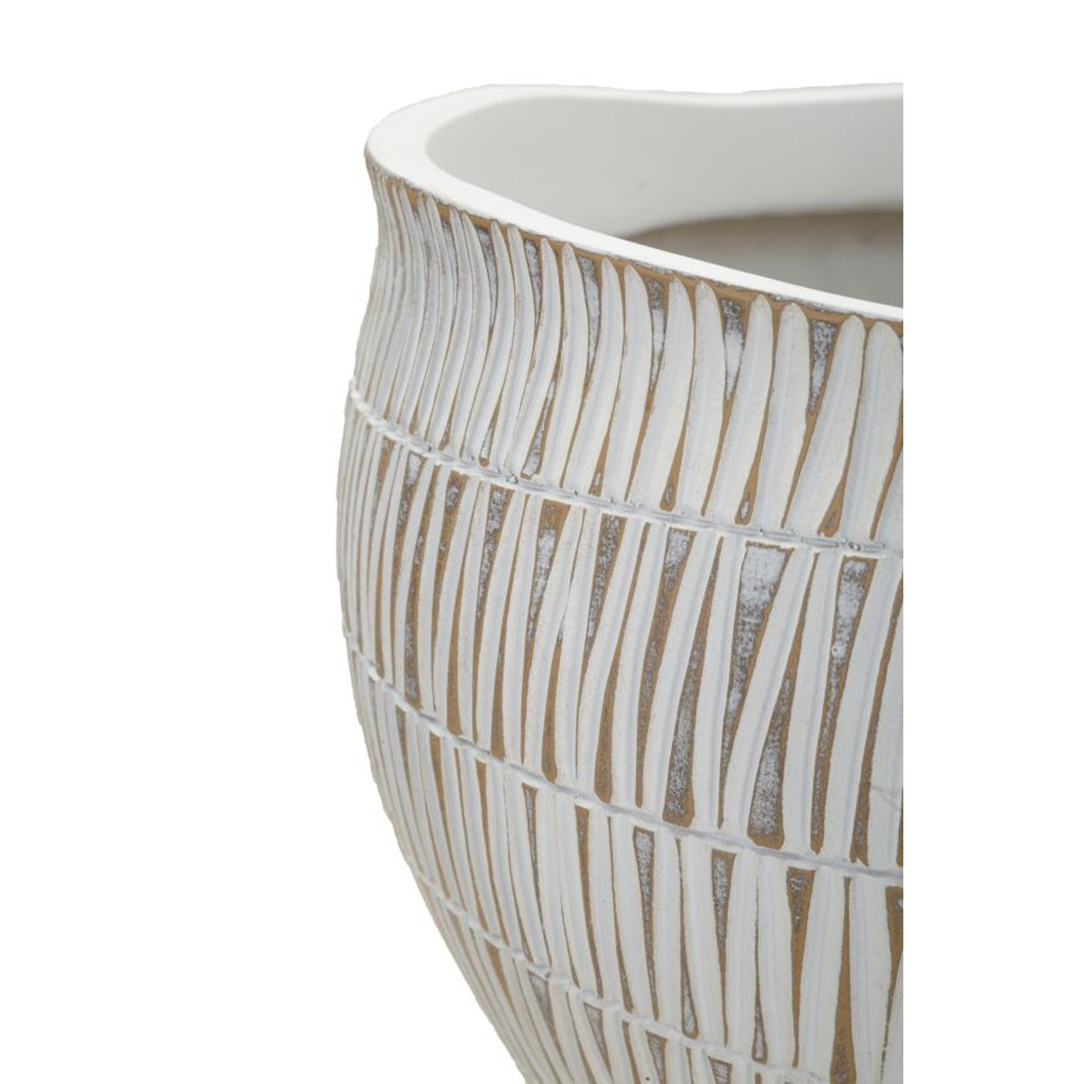 Kendra Home - Vaso Decorativo VKH669, Bianco, 30,5x30,5x24,5 cm