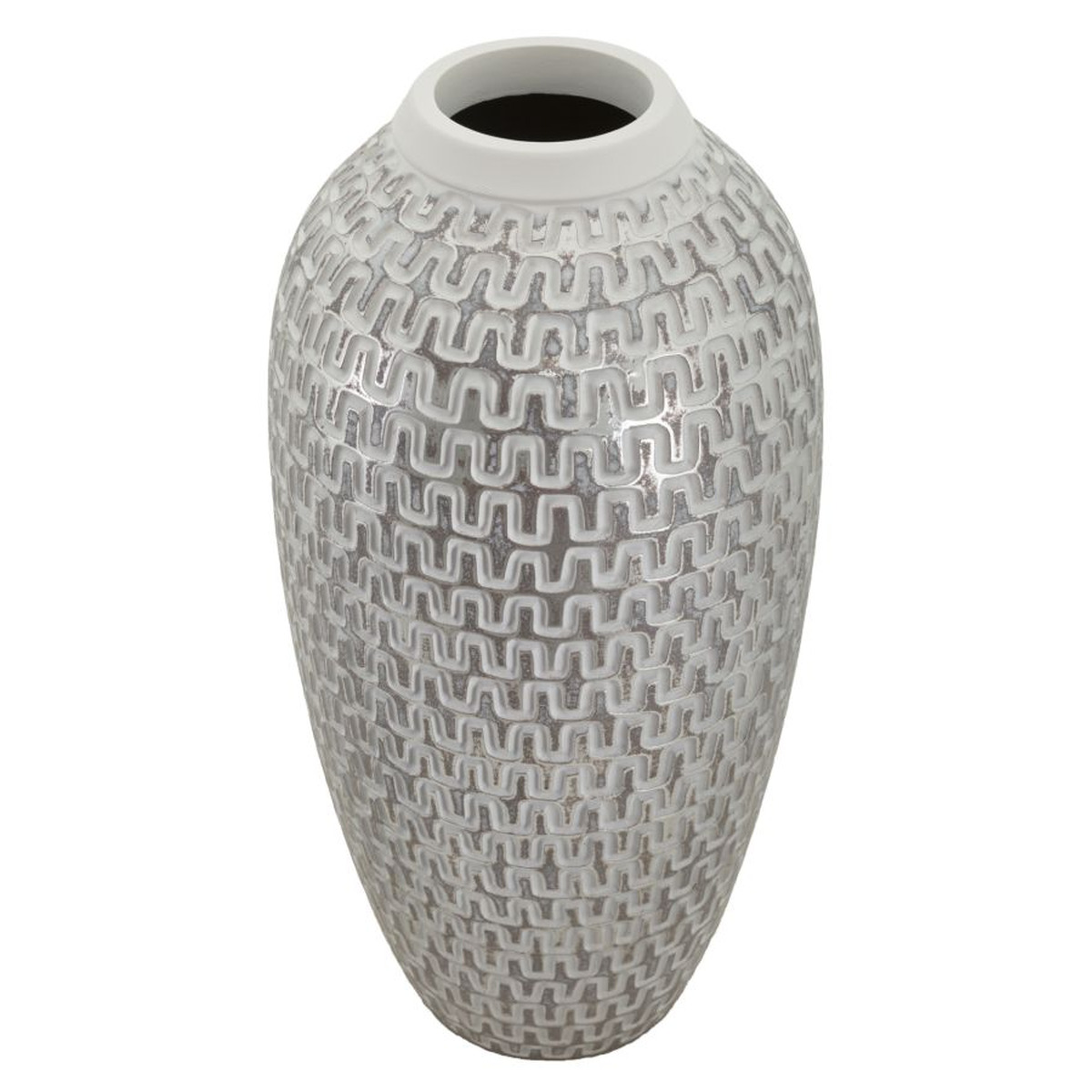 Kendra Home - Vaso Decorativo VKH675, Bianco, 21x21x43 cm