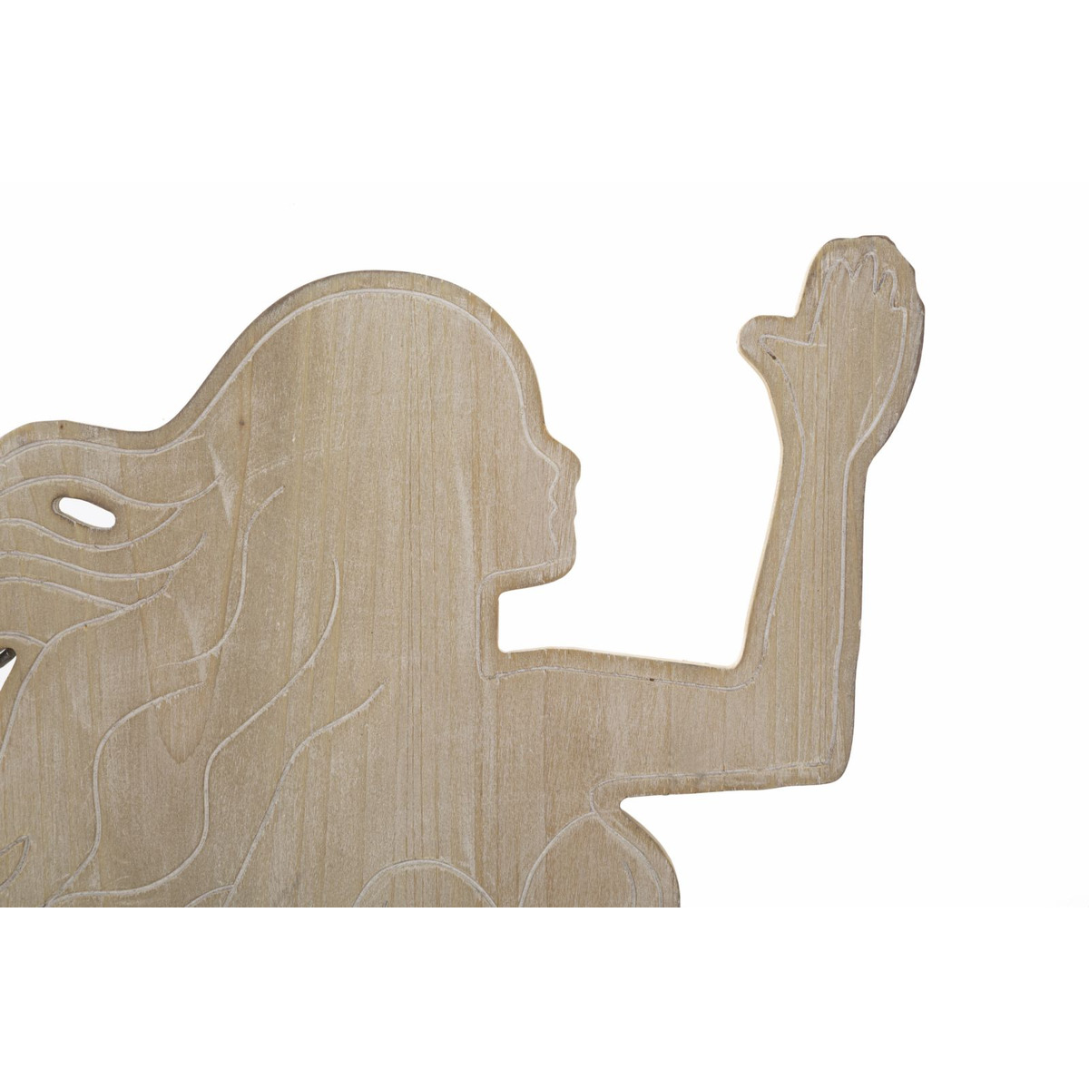 Kendra Home - Decorazione in Metallo e Legno Sirenetta, Multicolore, 30,5x2x60 cm