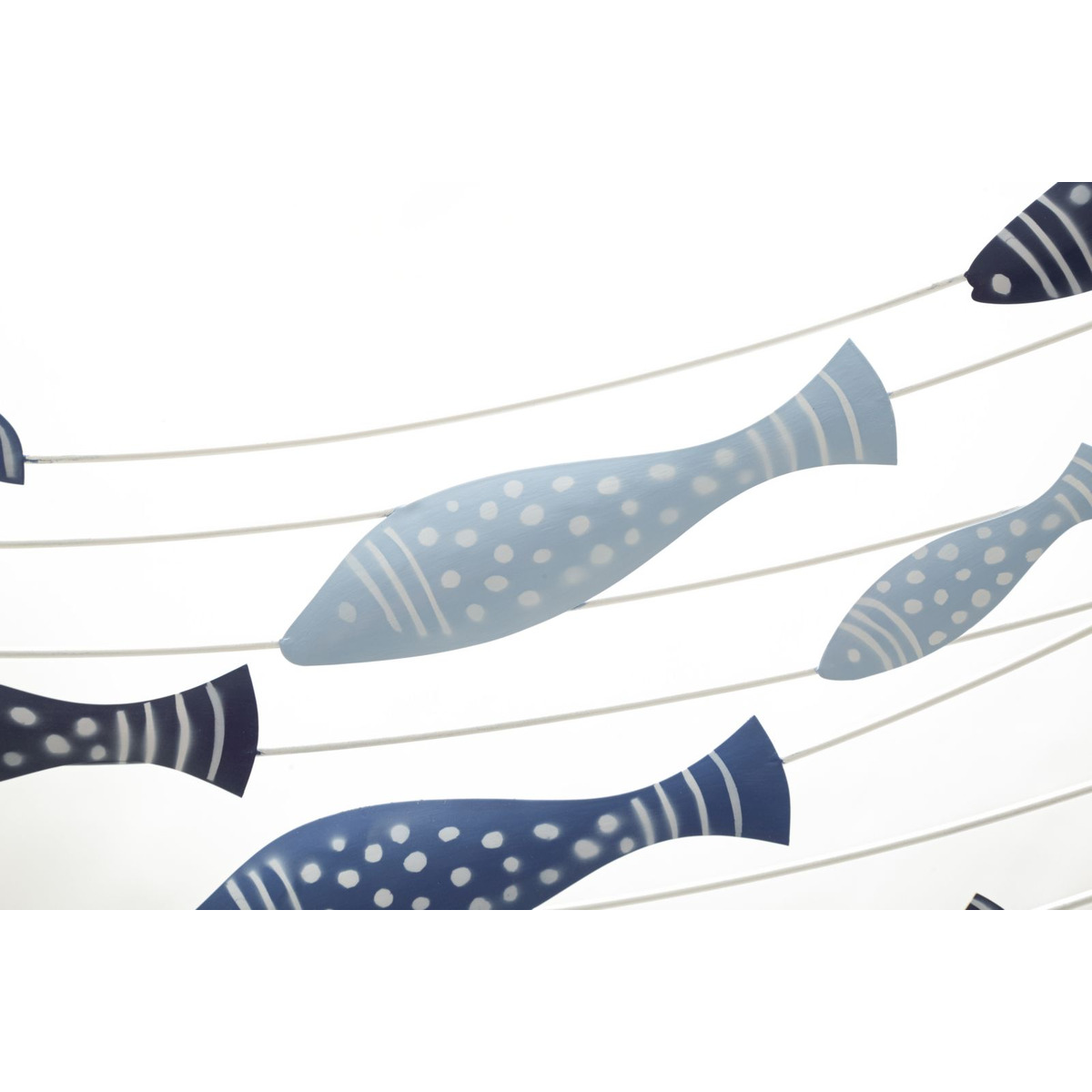 Kendra Home - Decorazione in Metallo e Legno Pesce 8, Multicolore, 96,5x1,5x61 cm