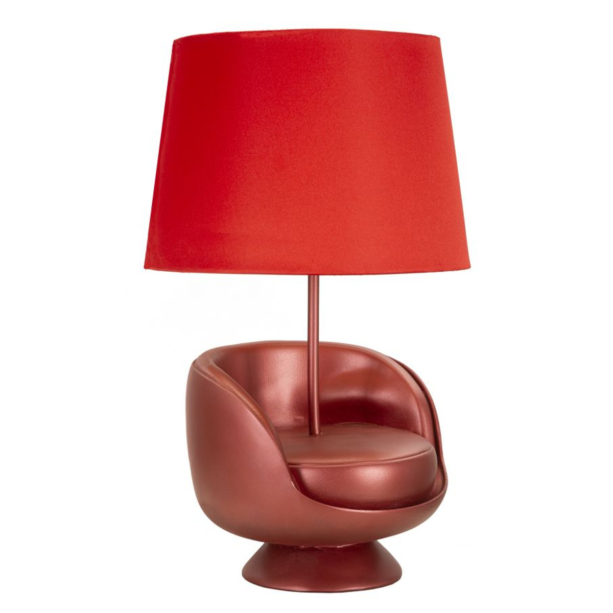 Kendra Home - Lampada da Tavolo Poltrona 1, Rosso, 26x26x43 cm