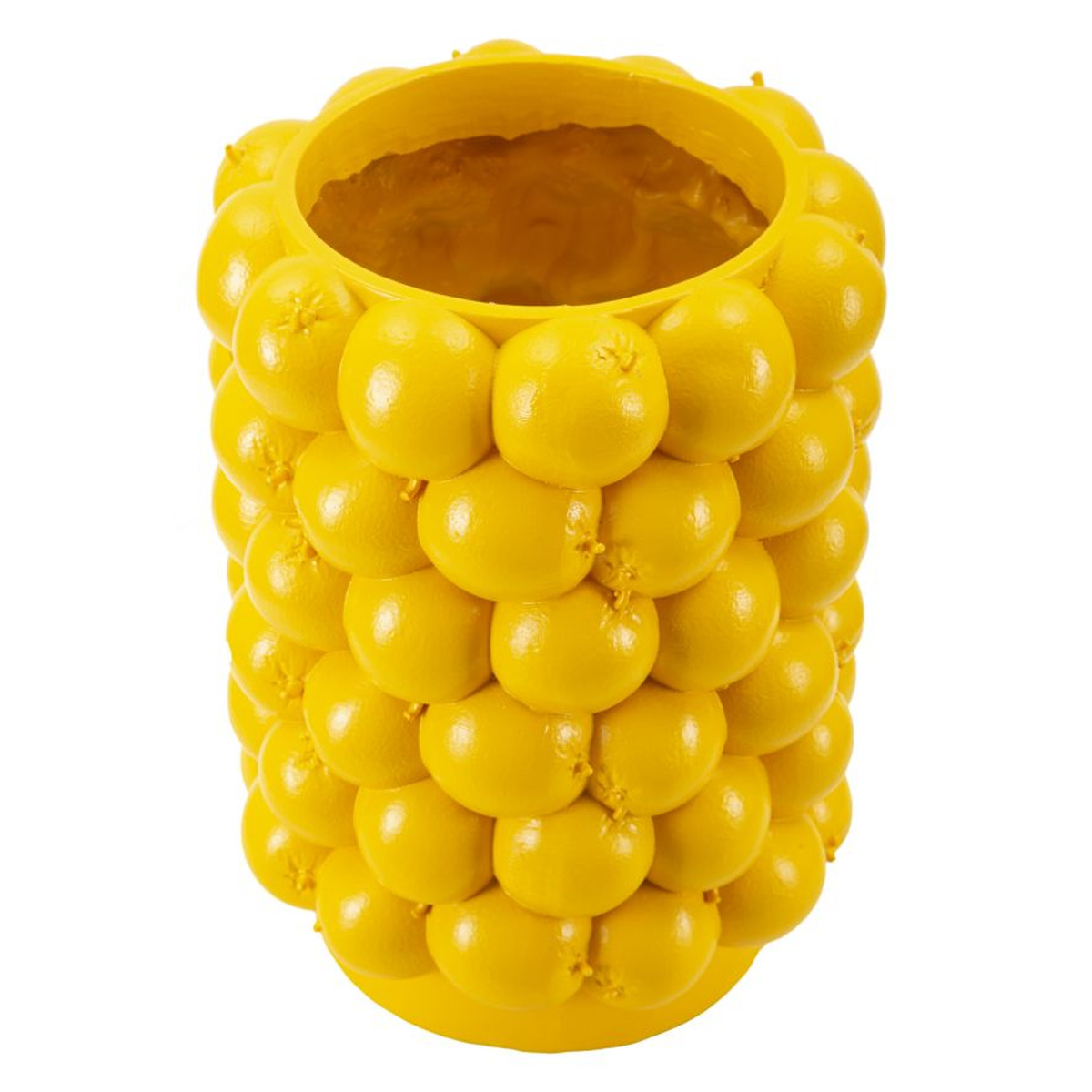 Kendra Home - Vaso Decorativo Limoni, Giallo, 21x21x28 cm
