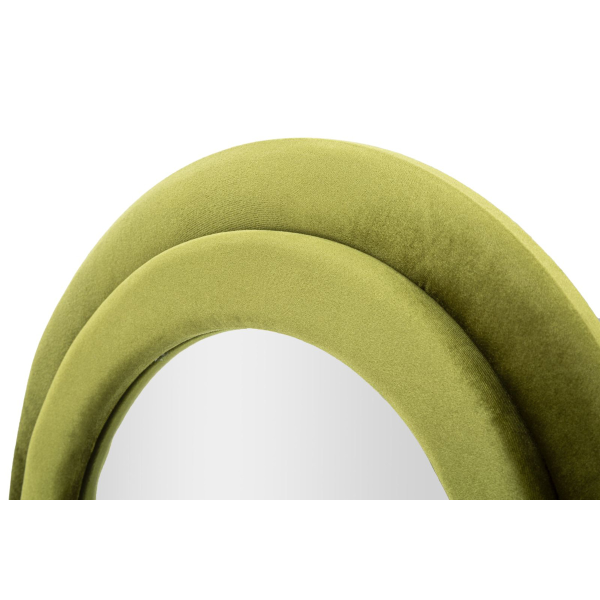Specchio da parete Miki XL con cornice in velluto verde