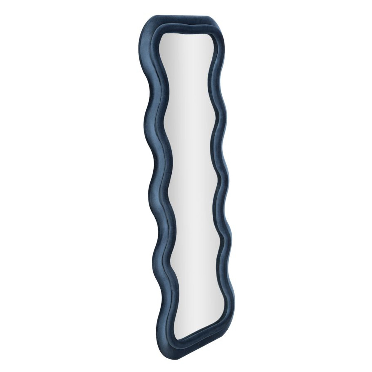 Kendra Home - Specchio con Cornice Onde 2, Blu, 60x6x160 cm