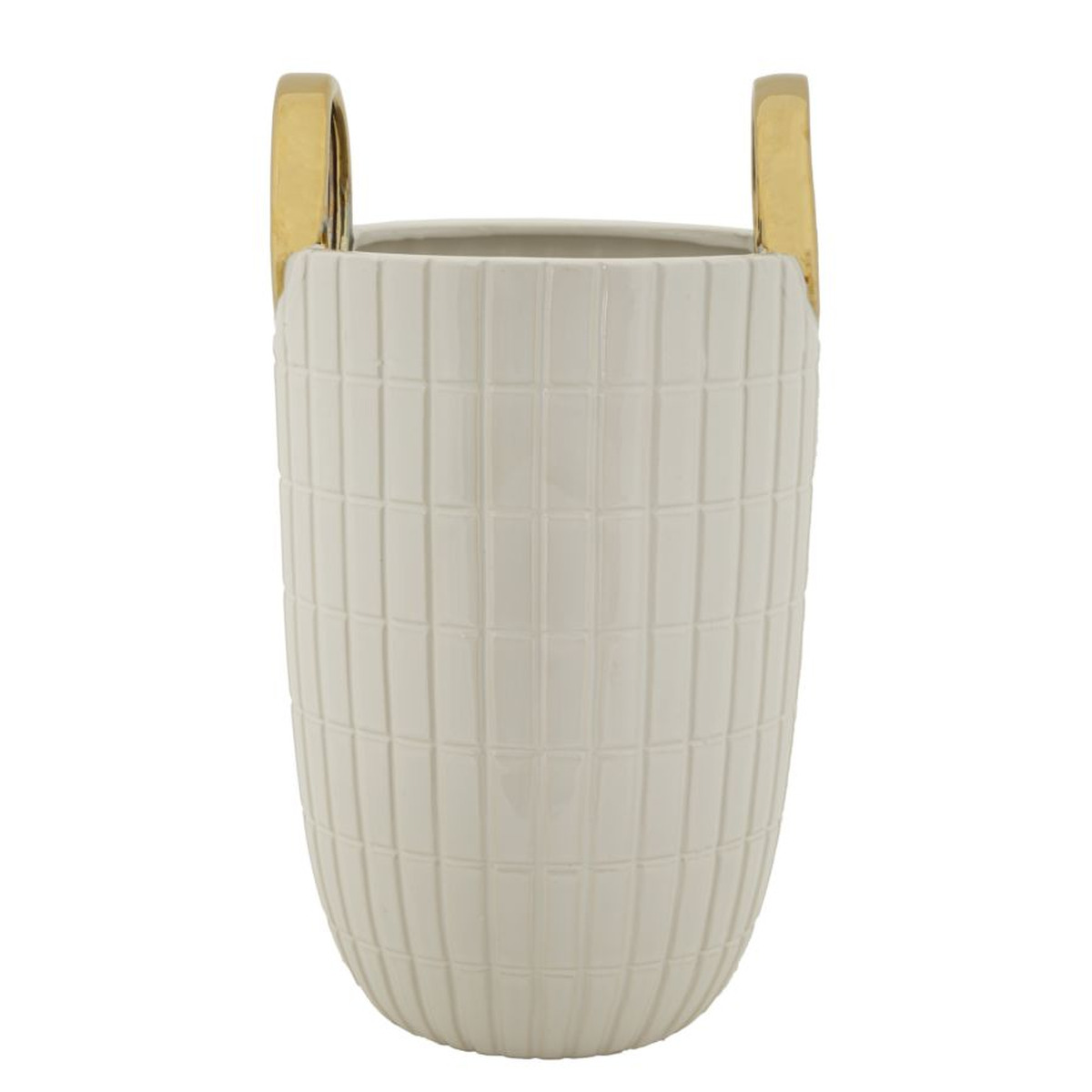 Kendra Home - Vaso Decorativo VKH648, Bianco, 18x18x25 cm