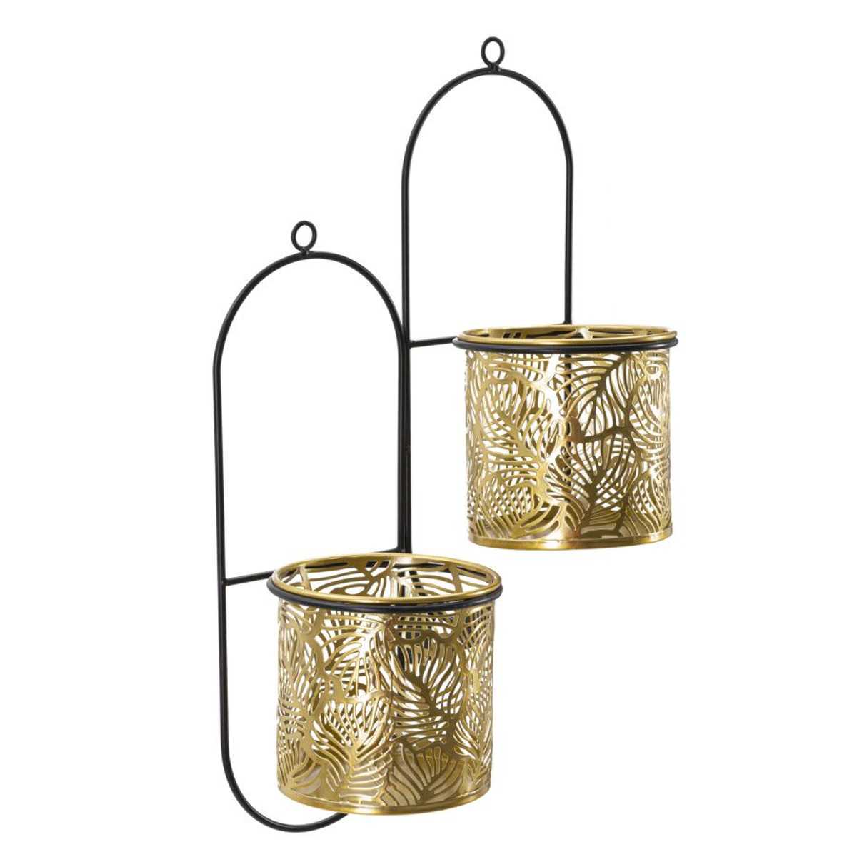 Kendra Home - 2 pcs Plant Pots Set VKH416, Gold, 27x14x48 cm
