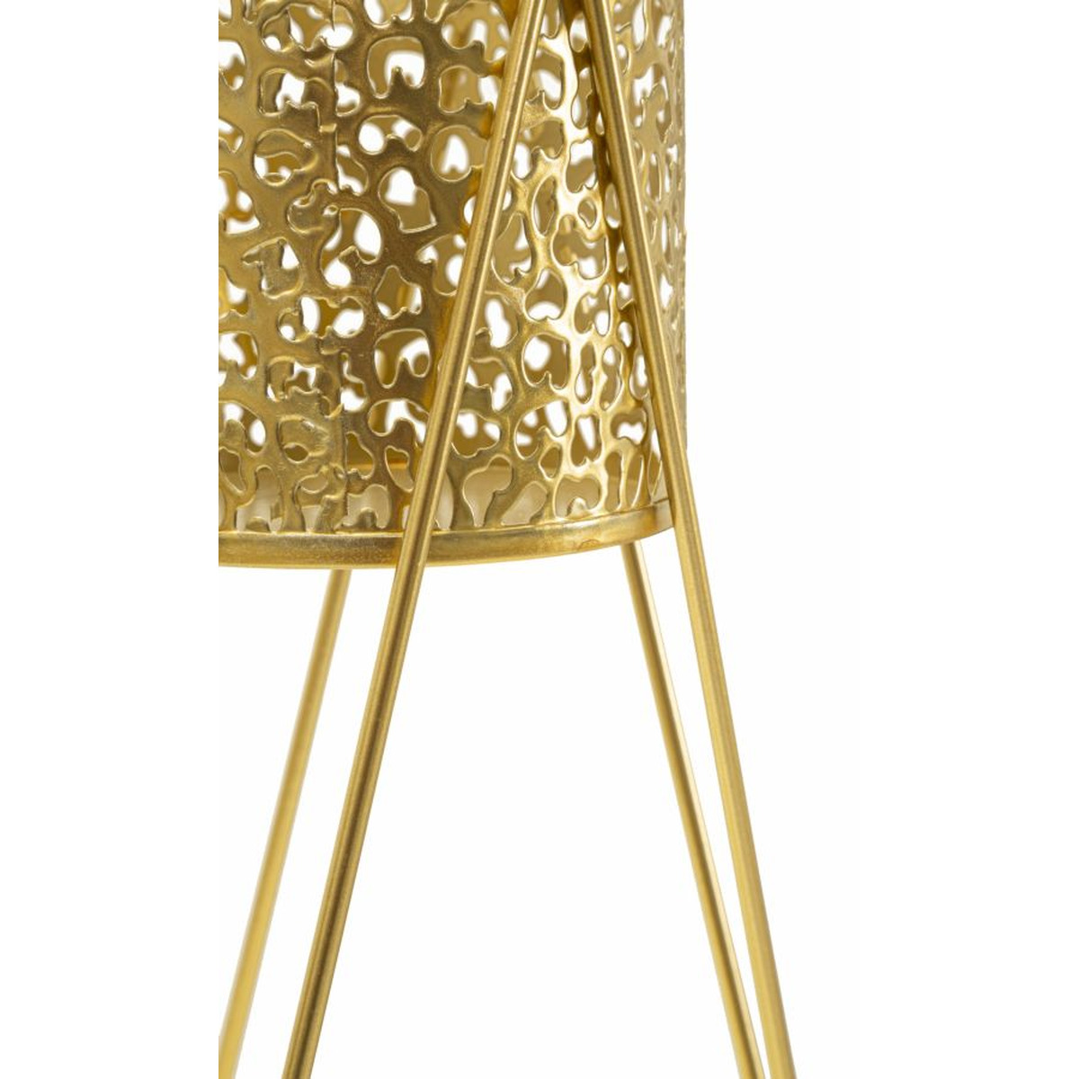 Kendra Home - Set di 2 Vasi per Piante VKH403, Oro, 21x20x46 cm