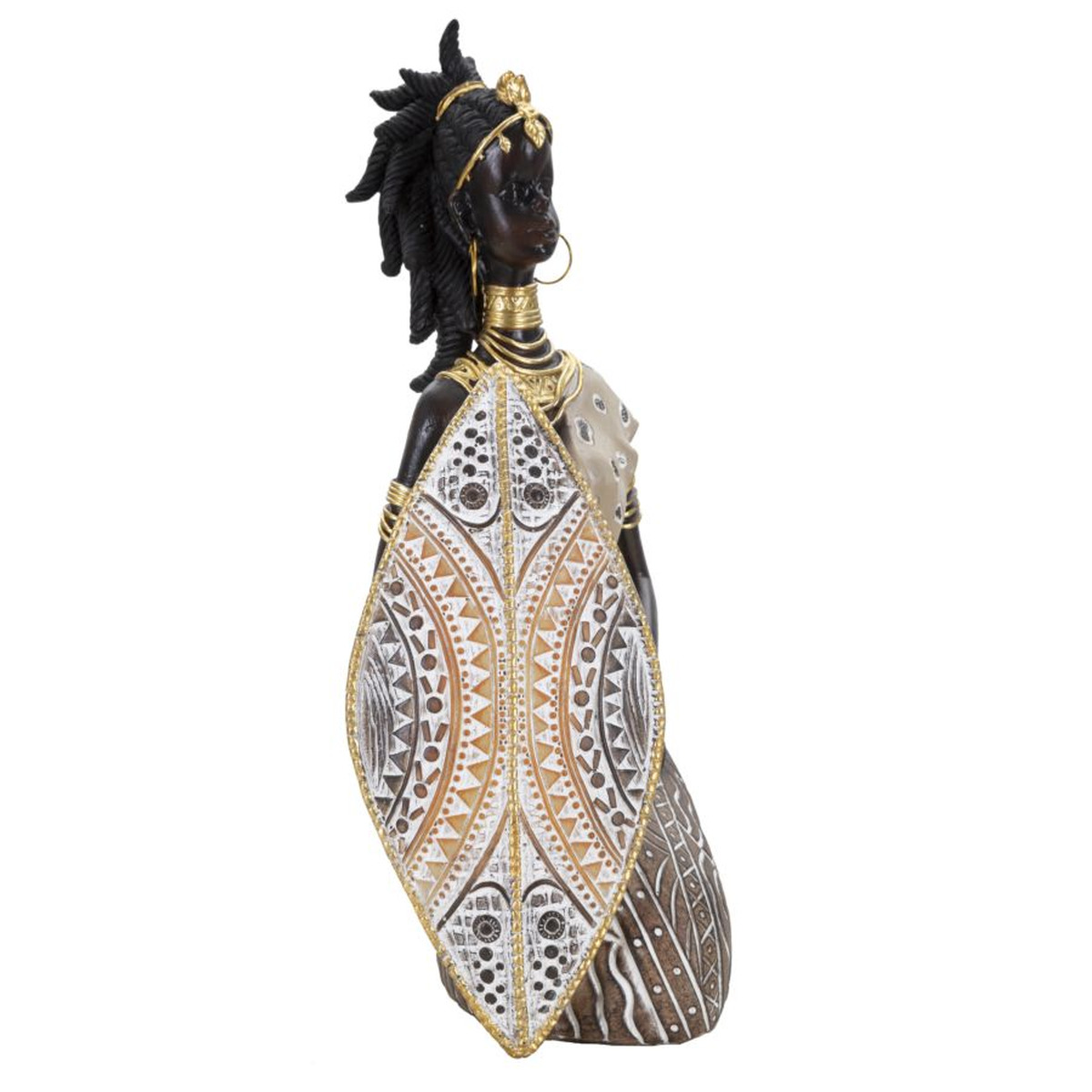 Kendra Home - Scultura Africa 14, Multicolore, 13,5x9x24,5 cm