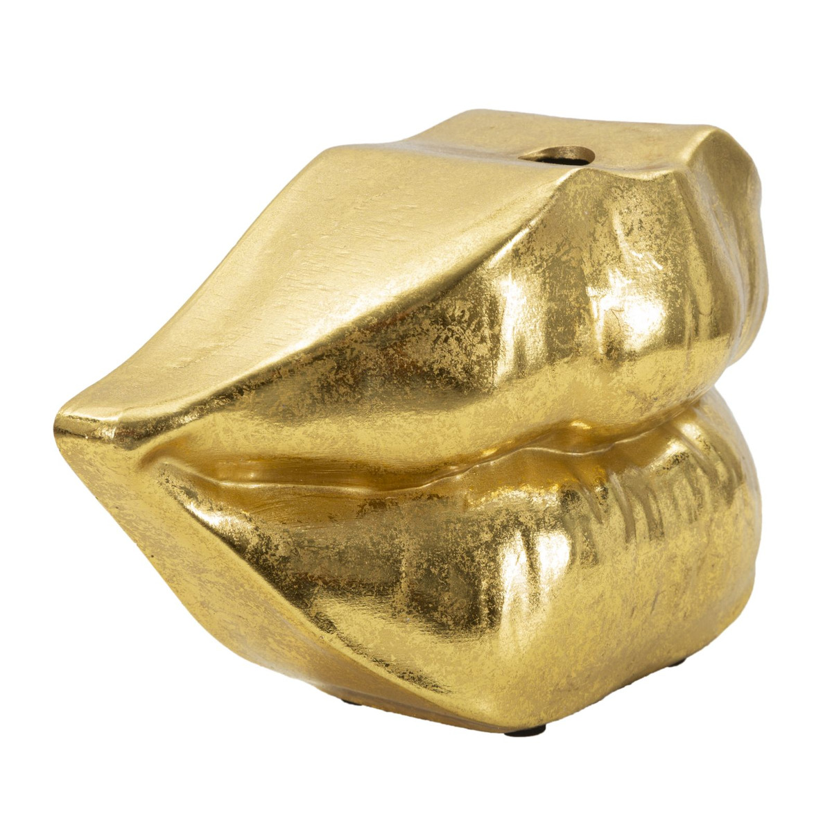 Kendra Home - Vaso Decorativo Bocca, Oro, 23x8x12 cm