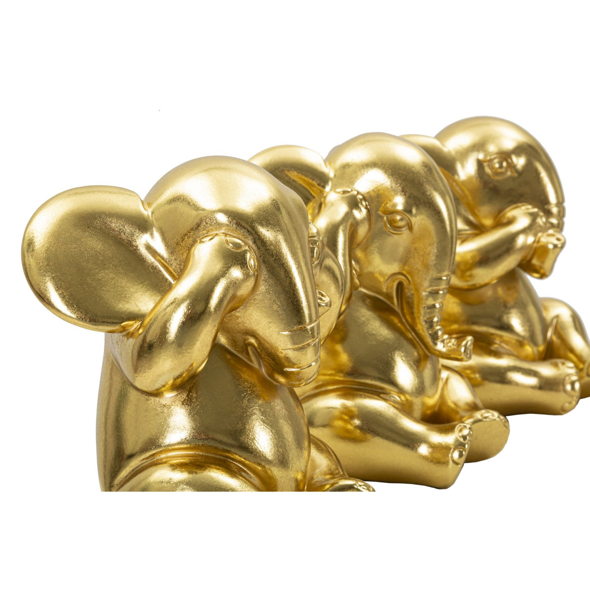 Kendra Home - Scultura Scimmia 11, Oro, 15,5x15,5x20,5 cm