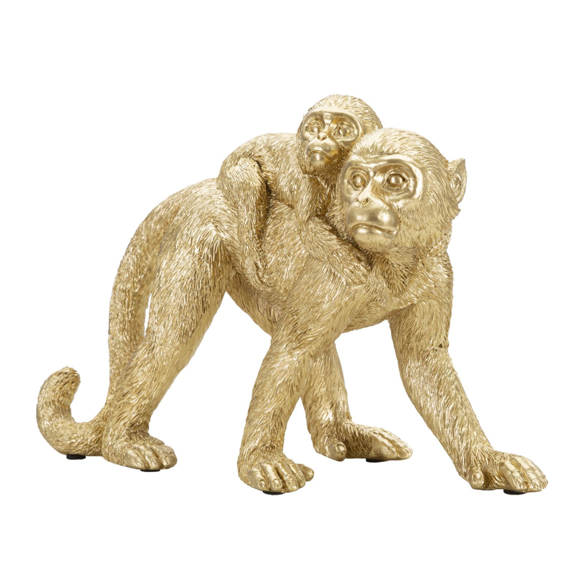 Kendra Home - Scultura Scimmia 13, Oro, 29,5x11,5x18,5 cm