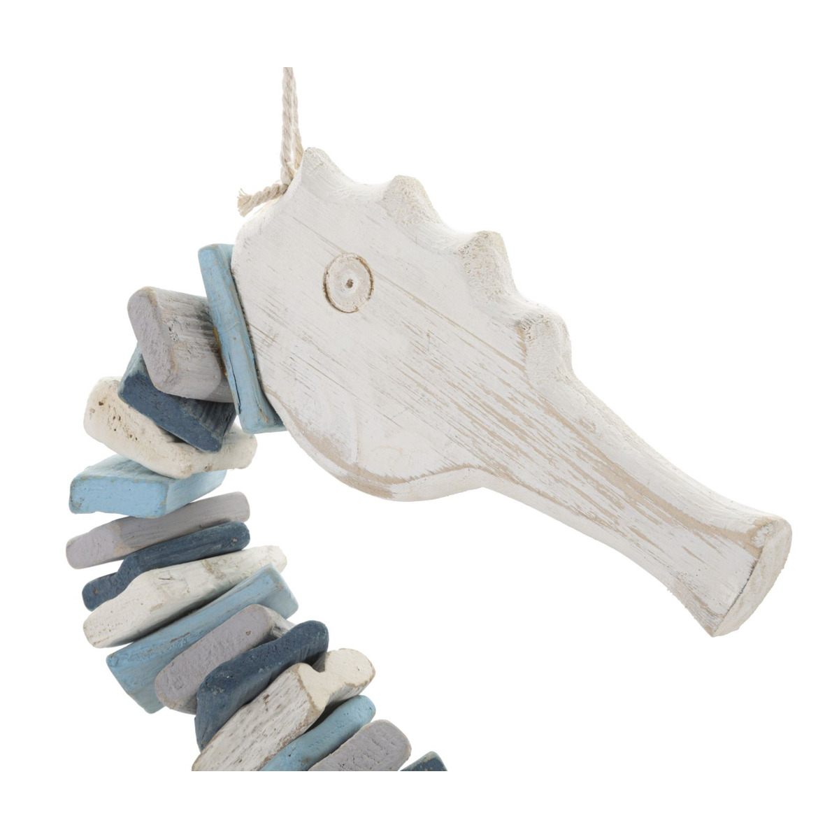 Kendra Home - Decorazione in Metallo e Legno Cavalluccio Marino, Multicolore, 22x6x55 cm
