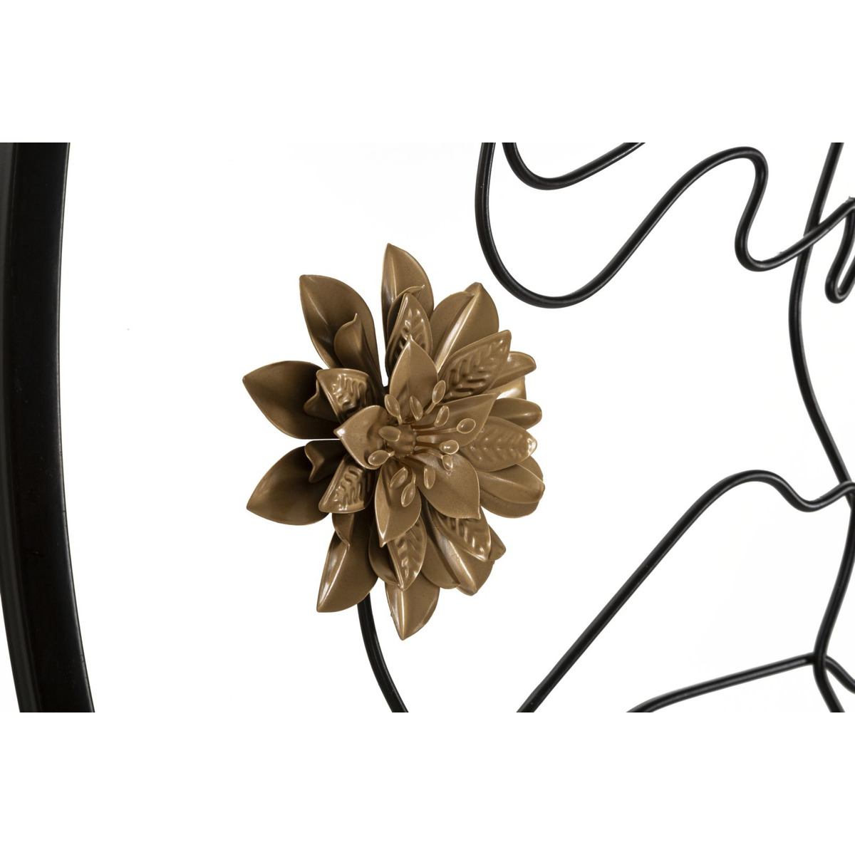 Kendra Home - Specchio con Cornice Luna 4, Nero, 80x3,8x80 cm