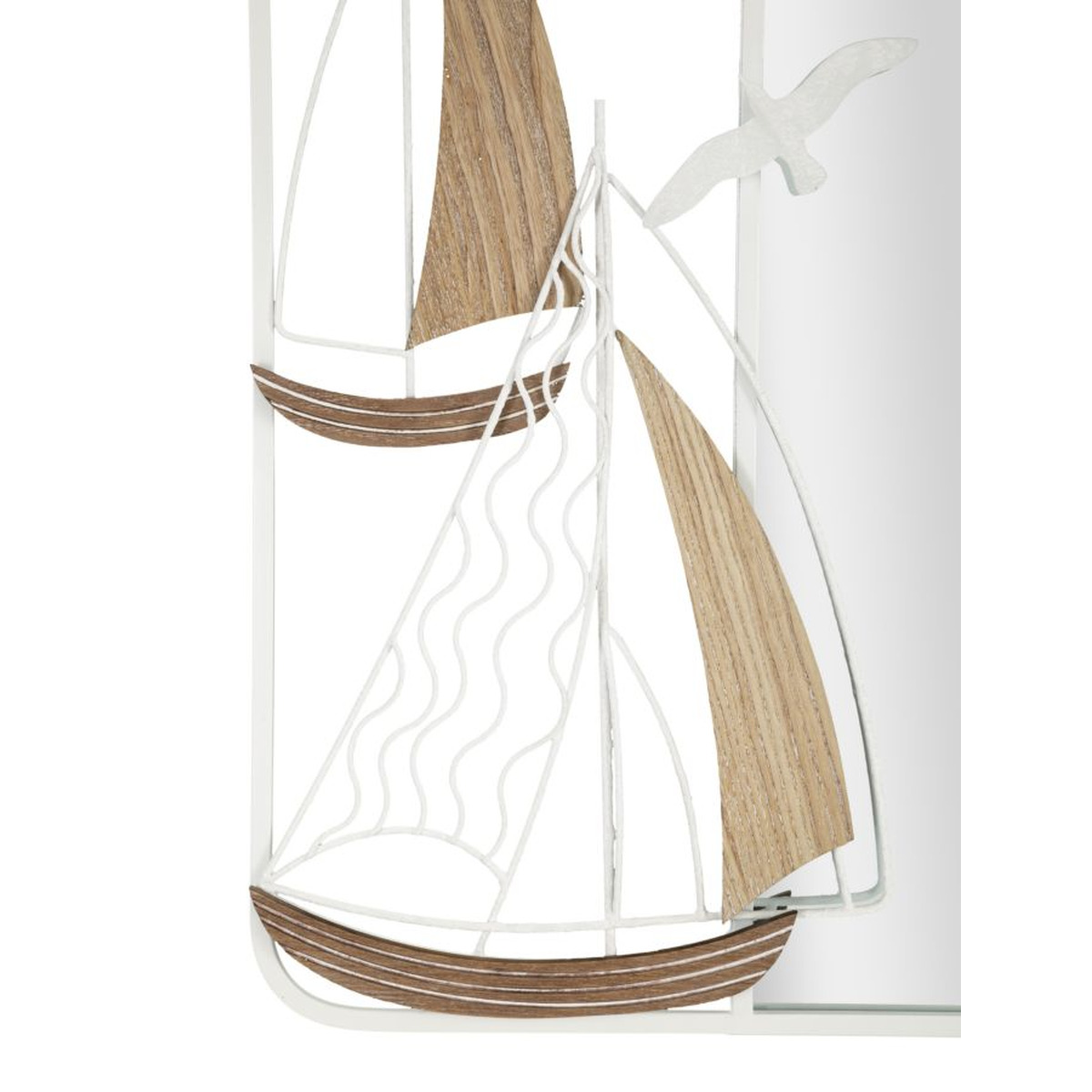 Kendra Home - Specchio con Cornice VKH498, Bianco, 60x4,4x60 cm