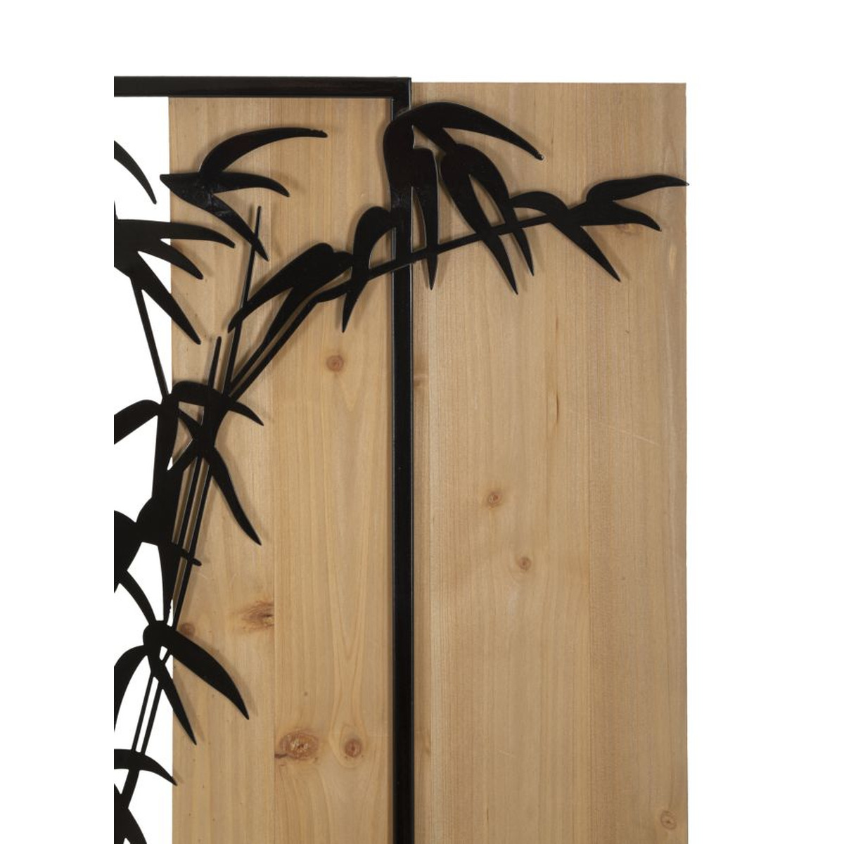 Kendra Home - Decorazione in Metallo e Legno Bamboo, Marrone, 58x2x80 cm