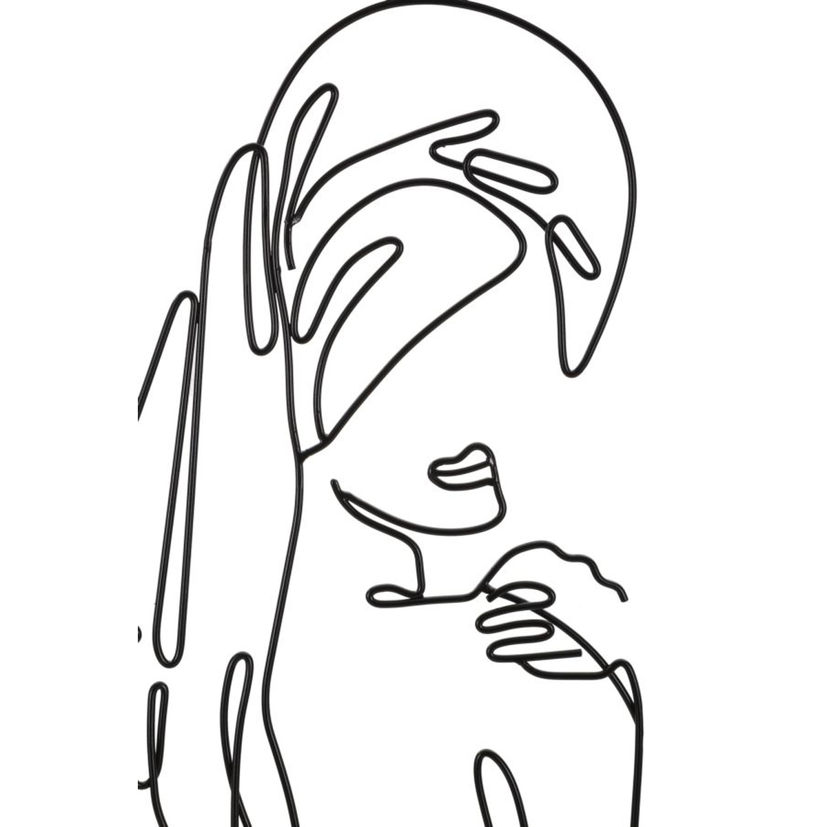 Kendra Home - Decorazione in Metallo Corpi 4, Nero, 40x1,3x70 cm