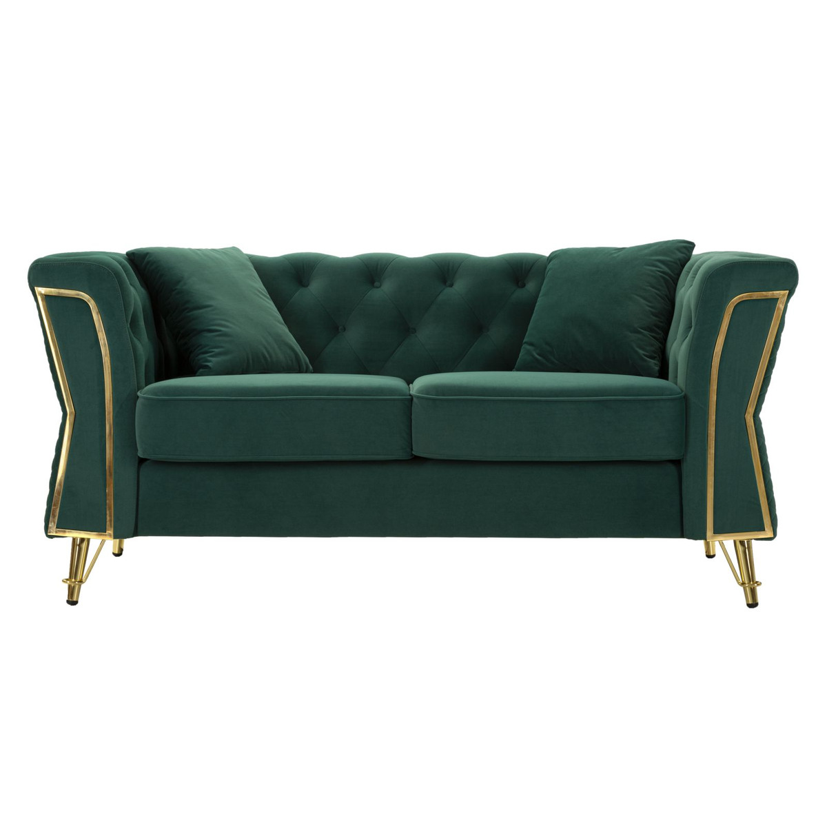 Kendra Home - Divano VKH39, Verde, 162x83x76 cm