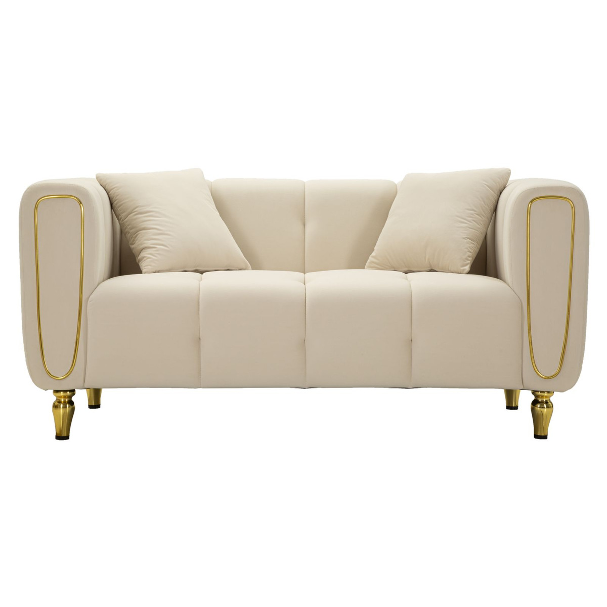 Kendra Home - Divano VKH40, Beige, 81x155x71 cm