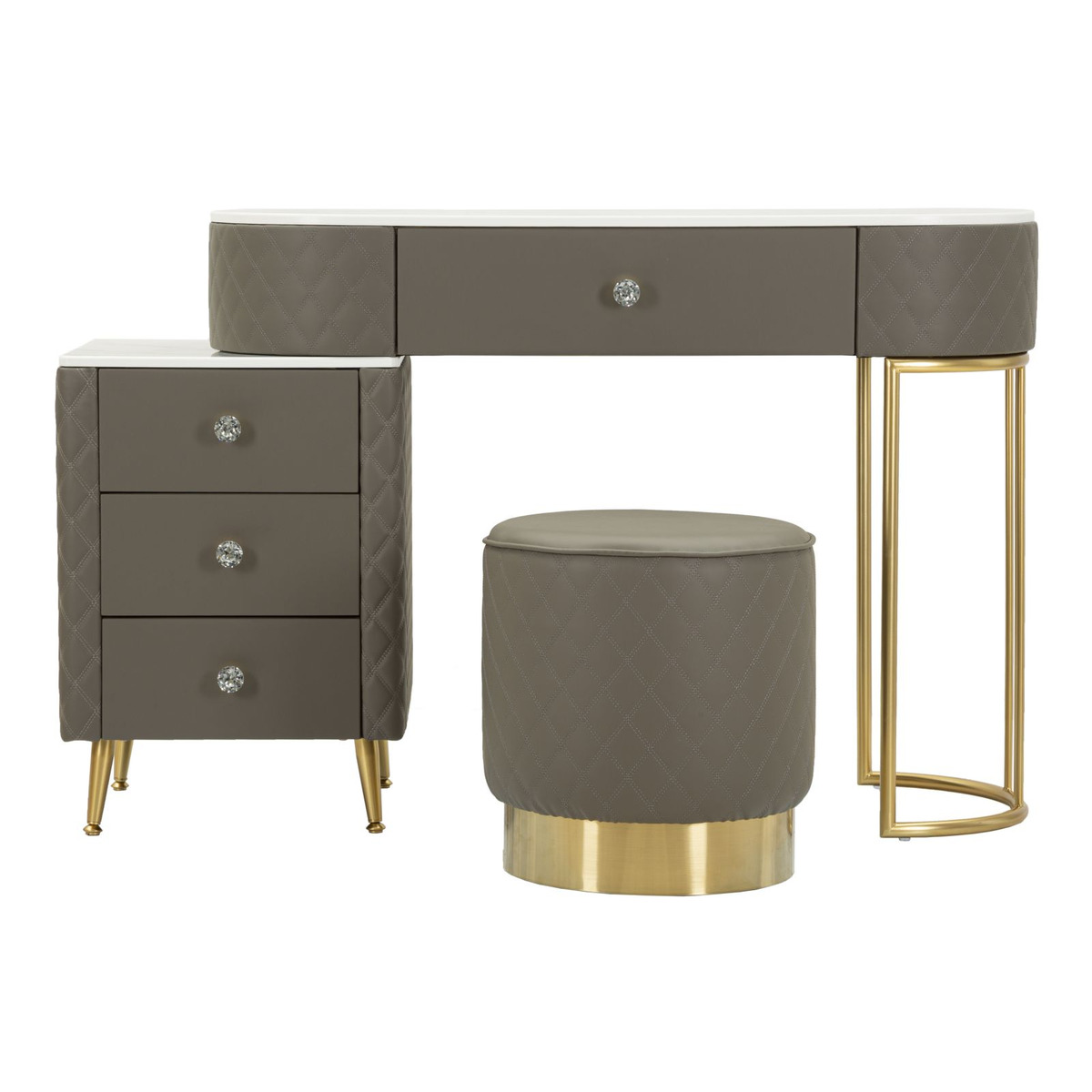 Kendra Home - Consolle Trucco VKH20, Grigio, 120x40x75 cm