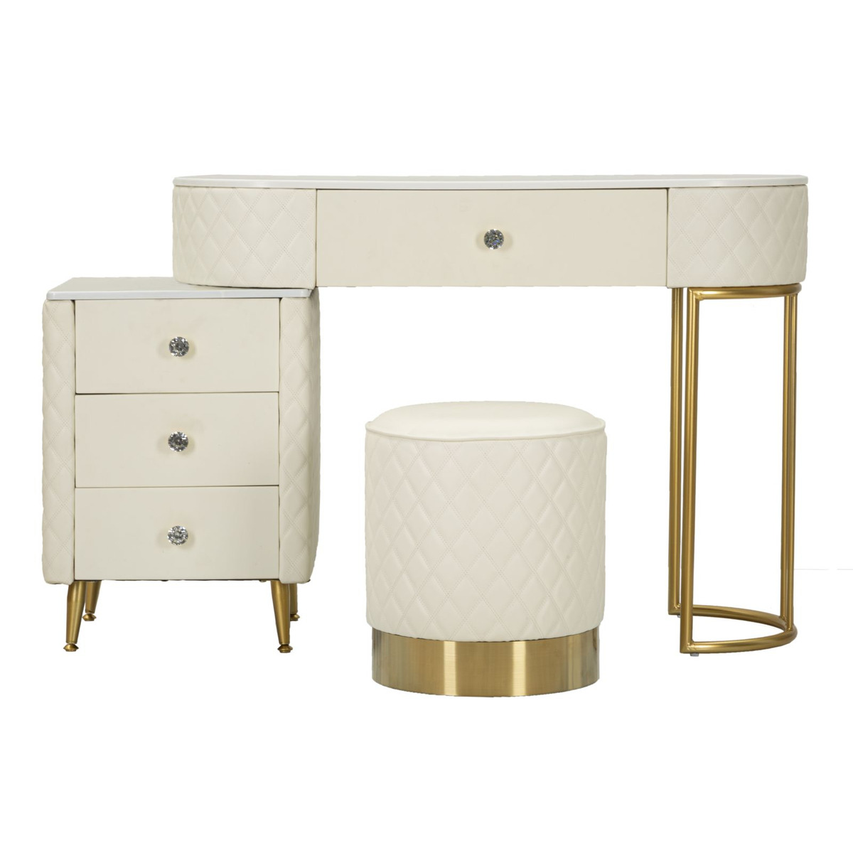 Kendra Home - Consolle Trucco VKH21, Bianco, 120x40x75 cm